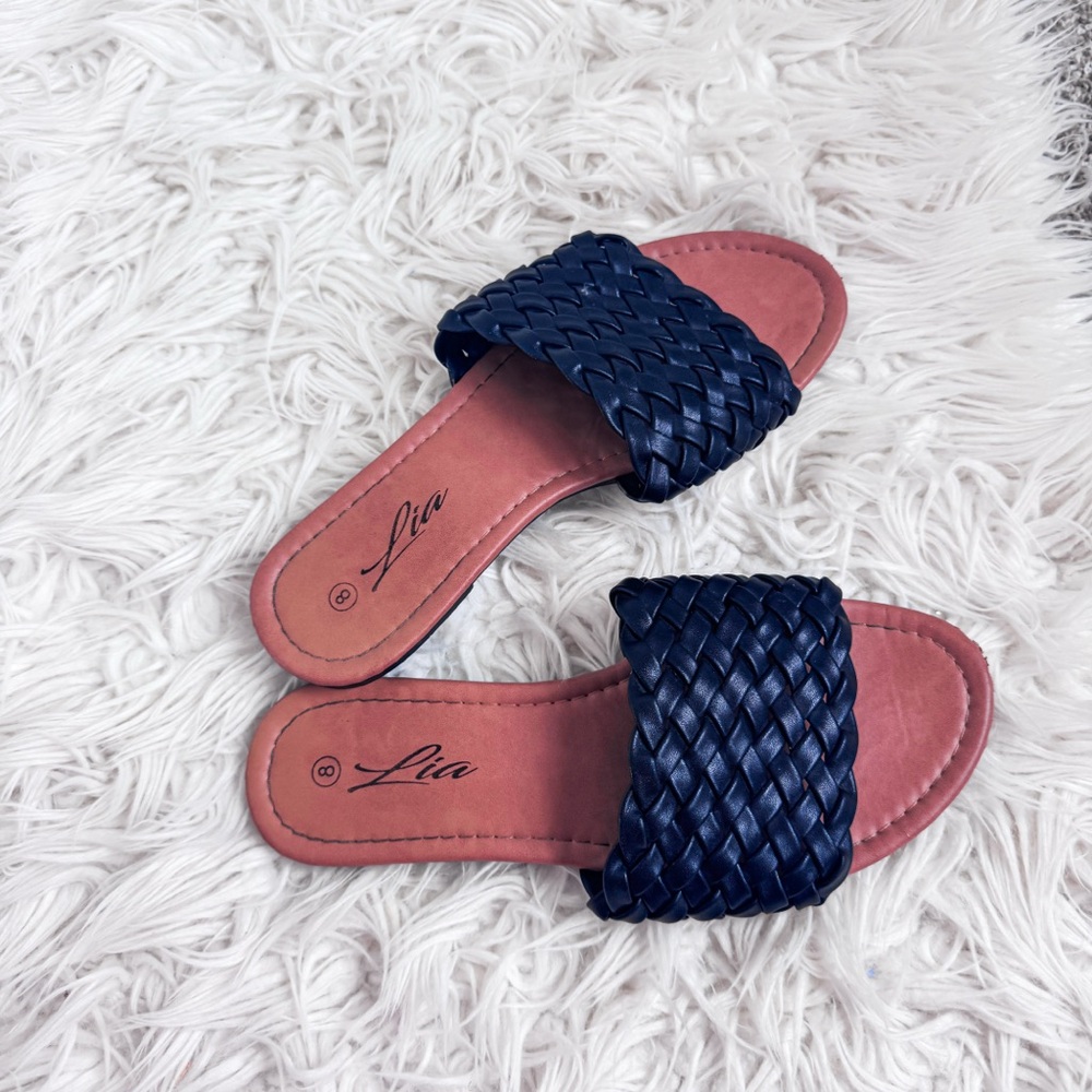 MIA | Black Woven Slide Sandals Size 8